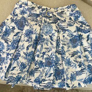 White & Blue Floral Skirt